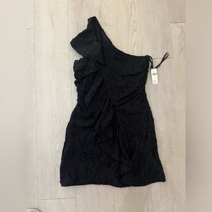 Black one shoulder Anthropologie mini dress